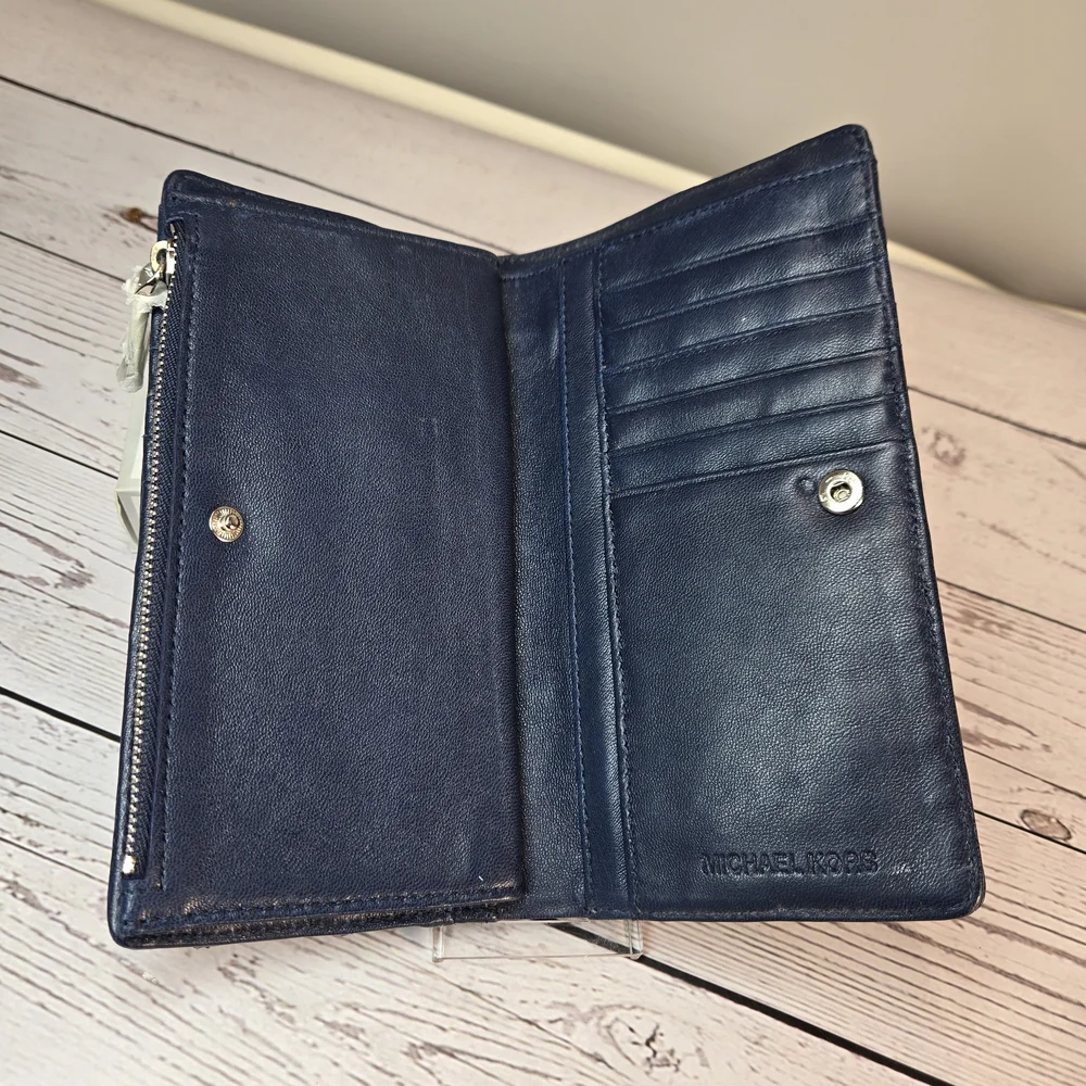 Michael Kors Navy Blue Leather‎ Wallet
